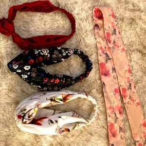 Headbands and ponytail scarves all for $15